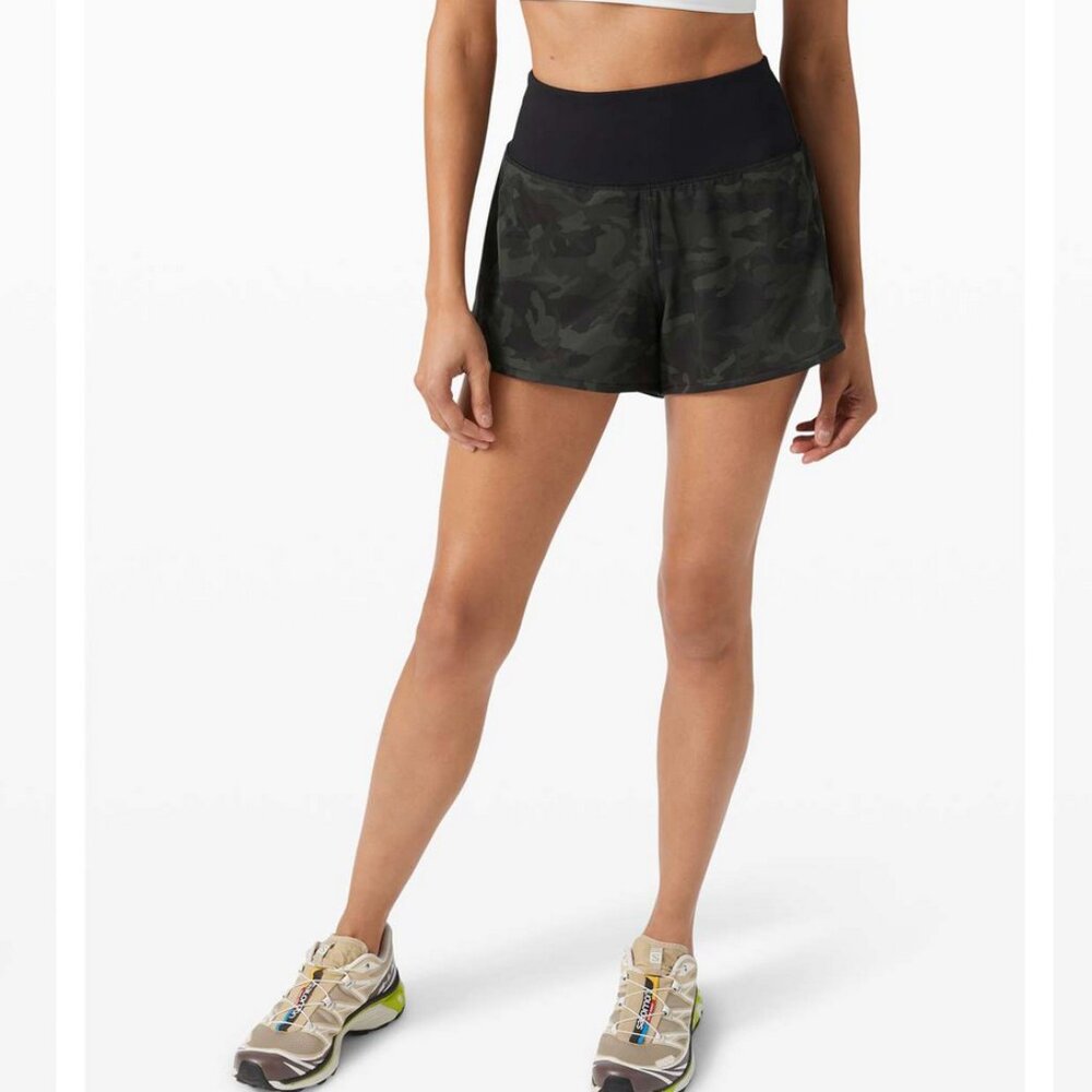 Lululemon Speed Up Short Incognito Camo Multi Gator Green 2 - Picture 2 of 10